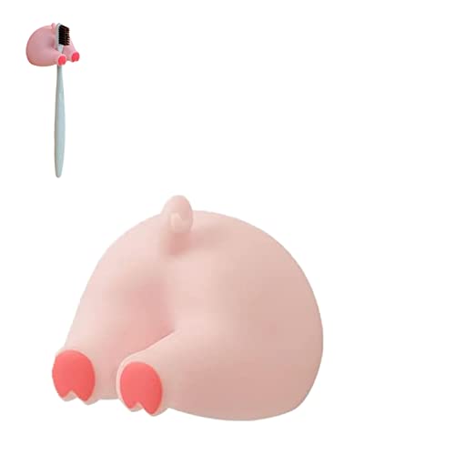 Fujimint Butt Toothbrush Holder, Electric Toothbrush Holder, Cute Cartoon Wall Toothbrush Holder, Animal Butt Self Adhesive Holder for Bathroom (Pink)