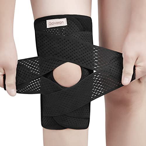 Galvaran Knee Brace with Side Stabilizers for Meniscal Tear Knee Pain ACL MCL Arthritis Injuries Recovery, Breathable Adjustable Knee Support for Men and Women