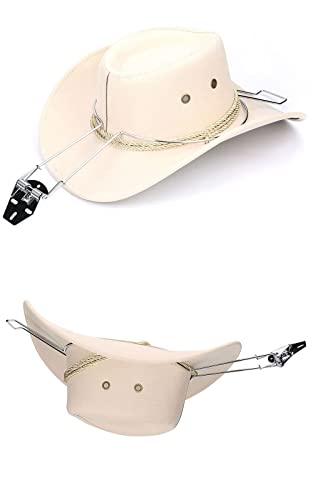 GEEDAR 2 Packs Cowboy Hat Rack for Trunk, Cowboy Hat Holder for Car, Saver Hat Clip for Western Hats Sliver