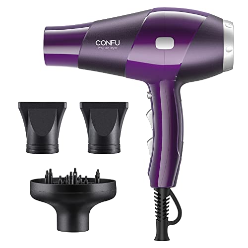 Hair Dryer, CONFU Upgraded 2022 Powerful Professional Hair Dryer, 1875W Diffuser Hairdryer, Dries Hair quickly Negative Ion Salon Blow Dryer, Ideal Choice for Home and Salon, Men and Women