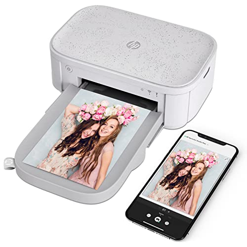 HP Sprocket Studio Plus WiFi Printer – Wirelessly Prints 4x6” Photos from Your iOS & Android Device, White