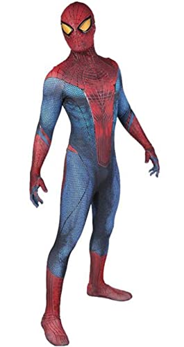 Isobedamai Superhero Spider Costume Spandex Jumpsuit Halloween Cosplay Costumes Kids/Adults (Blue, Adult-S(Height 61-63Inch))