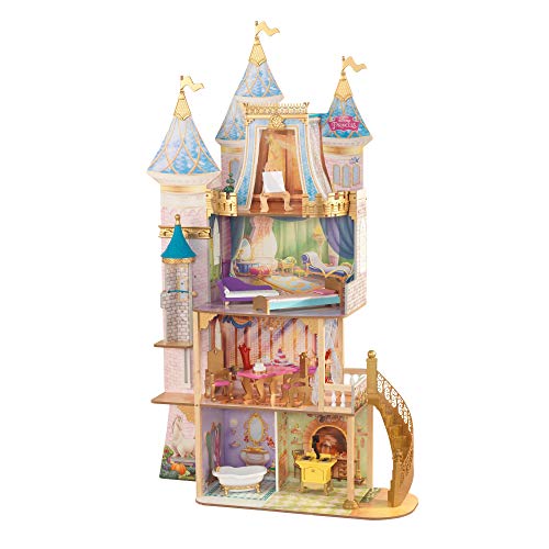 KidKraft Disney® Princess Royal Celebration Wooden Dollhouse with 10-Piece Accessories and Bonus Storybook Foldout Rooms, Gift for Ages 3+, includes hardware