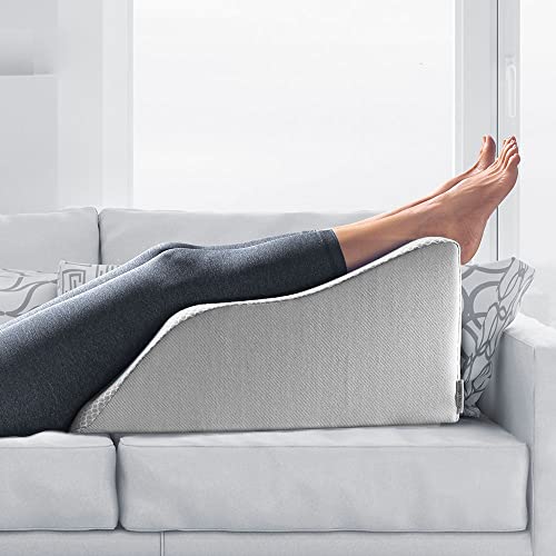 Lounge Doctor Elevating Leg Rest Pillow, Small, 18 in. Wide, Heather Grey, Uniquely Designed Incline Wedge for Vein Circulation, Leg Swelling, Lymphedema, Leg and Back Pain, Relaxation