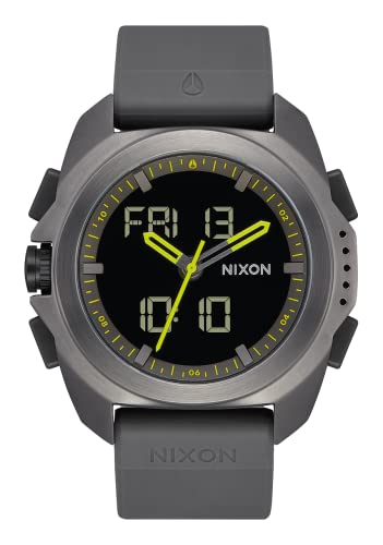 NIXON Ripley A1267 - Gunmetal - Analog and Digital Watch for Men - Expedition and Adventure Sport Watch - Men's Fashion Watch - 47mm Watch Face, 23mm PU Band