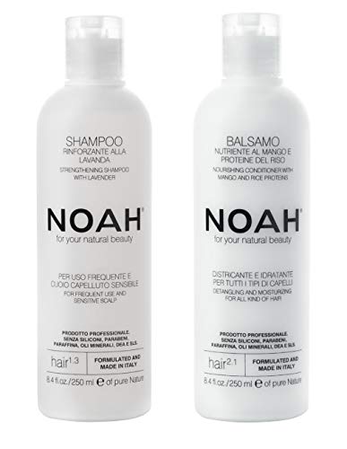 Noah Hair – 1.3 Shampoo with Lavender and 2.1 Nourishing Conditioner with Mango Set – Hair Care for Natural Beauty - 8.5 fl.oz (250 ml) Each
