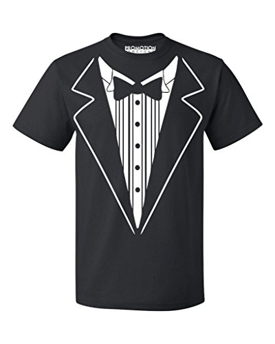 P&B Tuxedo White Funny Men's T-Shirt, L, Black