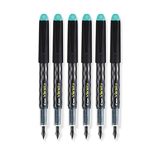 Pilot Varsity Disposable Fountain Pens, Green Ink, 6-PACK (90066)