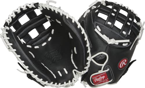 Rawlings Shut Out Series Youth Softball Catchers Glove, 32.5 inch, Mod Pro H Web, Right Hand Throw, Black/White