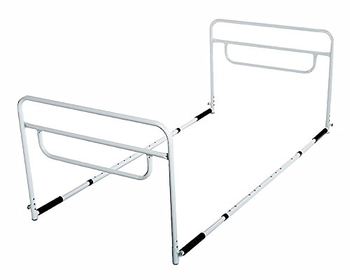 RMS Dual Bed Rail - Adjustable Height Bed Assist Rail, Bed Side Hand Rail - Safety & Stability Grab Bar for Individual with Disability - Fits Full & Twin Beds (Dual Hand Rail)