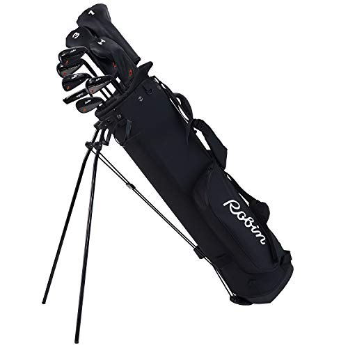 Robin Golf The Essentials 9-Club Women's Set — Complete Right-Handed Golf Clubs for Women 5'2''-5'10'' (Matte Black) — Sets Include Bag & Head Covers | for Beginners, Intermediate & Advanced Golfers