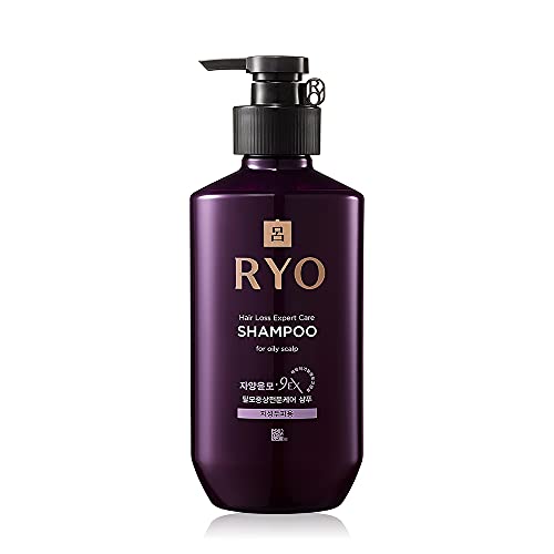 Ryo Hair Loss Care Shampoo For Oily Scalp 400ml (13.5oz) Excess sebum care, For smelly and Itchy scalp, Women and Men Shampoo, Scalp Cleansing, Extra strength Volumizing, for Thinning hair