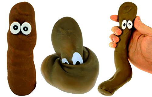 Stretchy Poopster Sensory Toys (1 Pack) Stress Relief Toys | Fidget Toys for Kids and Adults. Autism Toys & Party Favors. Like The Stretchy Banana But Poo. Plus 1 Bouncy Ball. 6448-1p