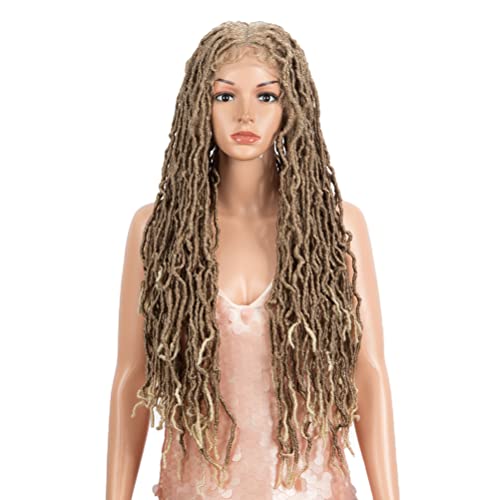 Style Icon 32”Faux Locs Wig Long Dreadlock Wig with Baby Hair Goddess Wigs Synthetic Twist Hair Wig (32 Inches, T27/613)