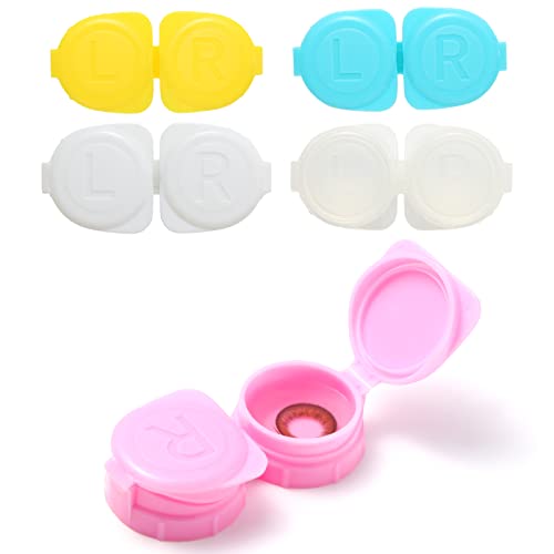 SUSUB 100-Pack Flip-Top Contact Lens Tight Lid Case Holder Storage Box Container Assorted Colors