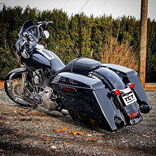 TCT-MOTORPARTS 5" Saddlebags Stretched Extended Hard Saddle bags Fit for Harley 2014-2023 Touring Road King FLHR Electra Road Street Glide FLHT FLHX Ultra Classic FLHTCU FLTRX FLTRXS FLHXS FLHTK Black 2020 2019