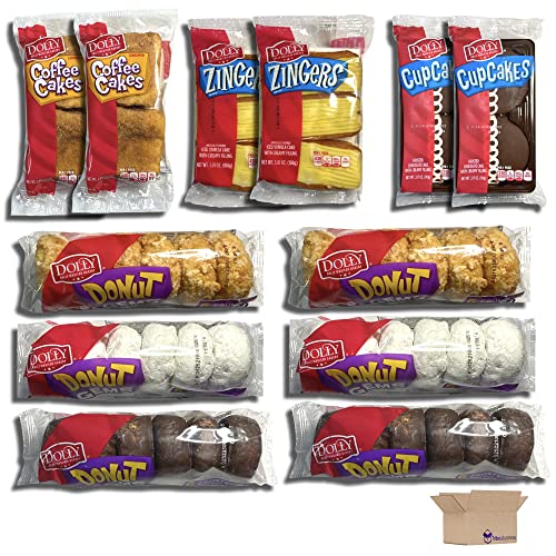 Tribeca Curations | Dolly Madison Cake & Donut Variety Pack | 6 Unique Items | Pack Of 12 (50 Total Pieces)