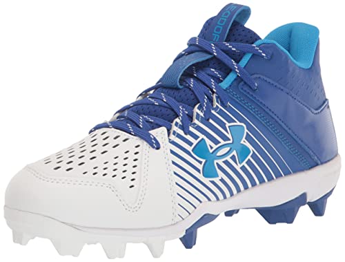 Under Armour Men's Leadoff Mid Rubber Molded Baseball Cleat Shoe, (400) Royal/White/White, 10.5