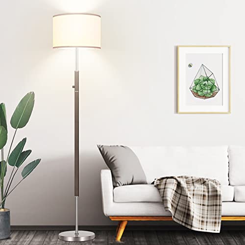 【Upgraded】 Dimmable Floor Lamp, 1000 Lumens LED Bulb Included, Floor Lamps for Living Room Simple Standing Lamp with Linen Lamp Shade, Modern Tall Lamps for Living Room Bedroom Office Dining Room