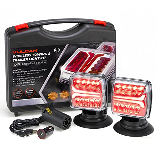 VULCAN Wireless LED Towing and Trailer Light Kit for Trucks, Trailers, RVs, SUVs, and Boats