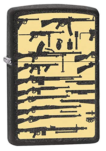 Zippo Lighter: Rifles and Guns, Engraved - Black Crackle 80770