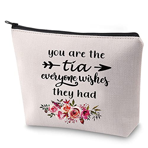 ZJXHPO Best Tia Ever Gift Aunt Makeup Bag New Aunt Cosmetic Bag You're the Tia Everyone Wishes They Had (Tia)