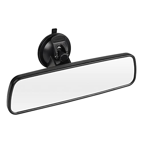9.6'' Rear View Mirror with Suction Cup, Stick on Universal Inside Rearview White Mirror with Realistic Flat Wide Angle Mounted on Windshield for Car Auto Truck SUV Van (245mm)