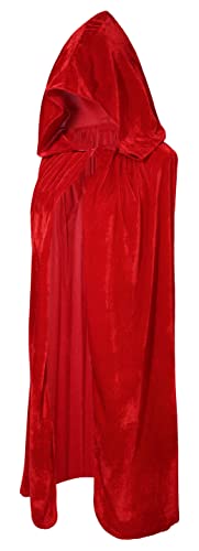 Crizcape Kids Costumes Capes Cloak with Hood for Halloween Party 8-18 Years Red