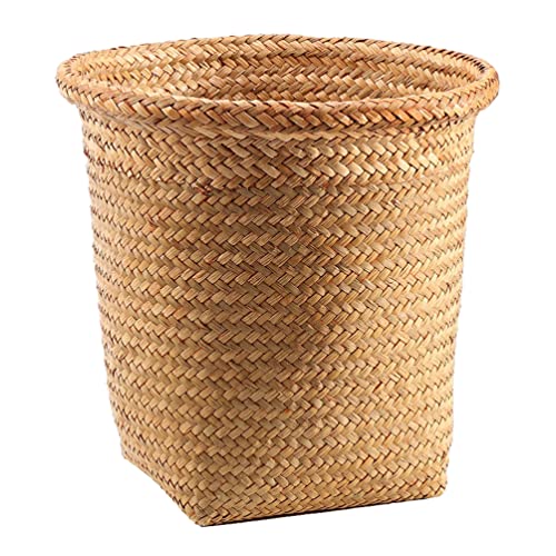 DOITOOL Wicker Waste Basket Rattan Woven Trash Can Rustic Garbage Container Bin Flower Basket for Bathroom Kitchen Home Office