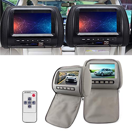 Headrest DVD Display, Dual Portable Car Headrest DVD Player Car Headrest Video Players 7in HD LCD Digital Touch Screen Car TV MP5 Player Support USB/SD/TV Wireless Remote Control