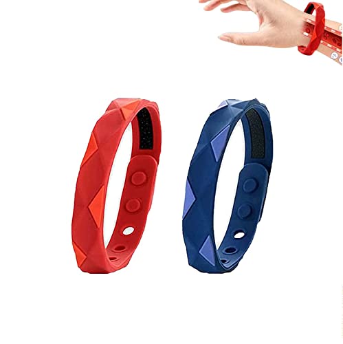 Healthify Sugar Regulator Bangle, 2023 New Cawik Redup Far Infrared Negative Ions Wristband, Negative Ion Silica Gel Sports Bracelet, Unisex Magnetic Therapy Bracelet (one red, one Blue)