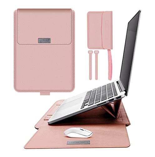 Hyfant Laptop Sleeve Protective Case with Foldable Stand Leather Laptop Briefcase Ultra-Thin Cover Notebook Handbag for MacBook Air/Pro Dell HP Lenovo Acer ASUS Samsung LG GIGABYTE Chromebook 13" 14"