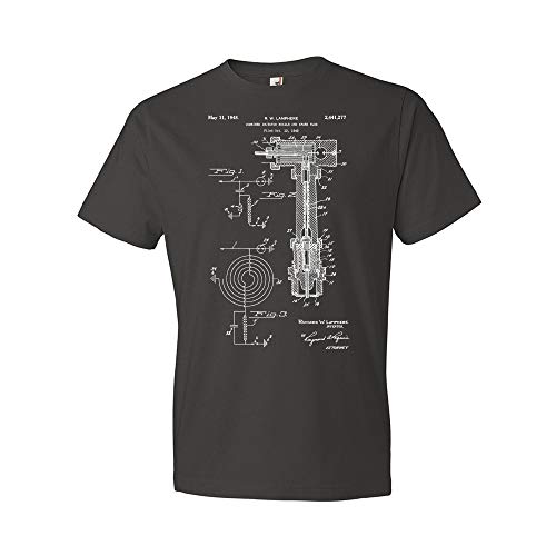 Patent Earth Fuel Injector T-Shirt, Mechanic Gift, Repair Shop, Car Parts, Body Shop Smoke (XL)