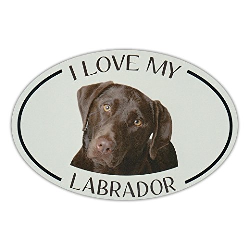 Refrigerator Magnet - I Love My Labrador (Chocolate Lab) - 6" x 4"