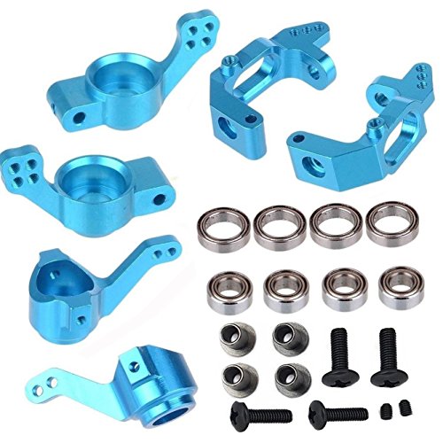 ShareGoo Aluminum Steering Knuckle Hub Mount Upgrade 102010 102011 102012 Part Compatible with HSP Redcat Racing Lightning Volcano EPX Monster 1/10 RC Model Car Truck, Blue