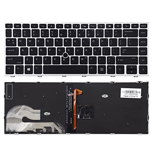 SUNMALL Replacement Keyboard Compatible with HP EliteBook 745 G5 745 G6 840 G5 846 G5 840 G6 846 G6.ZBook 14u G5 ZBook 14u G6 with Backlight and Pointer