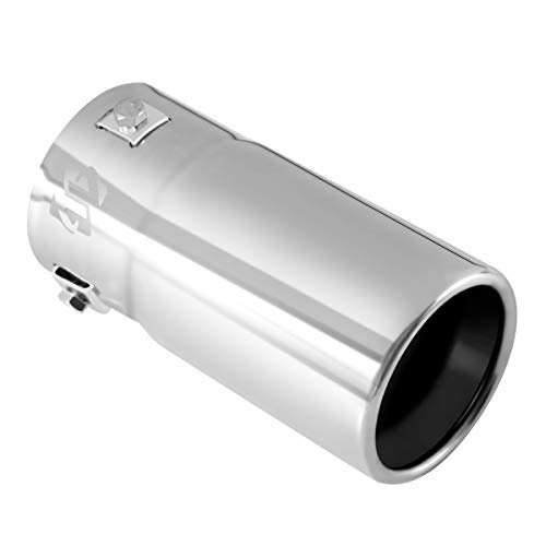 TriTrust Exhaust Tip, 1.75-2.5 inch Inlet Adjustable, Fit 1.75''/2''/2.25''/2.5'' Outer Diameter Tailpipe, 3'' Outlet 6'' Long Muffler Tip, Chrome Stainless Steel Truck Car Tail Tip