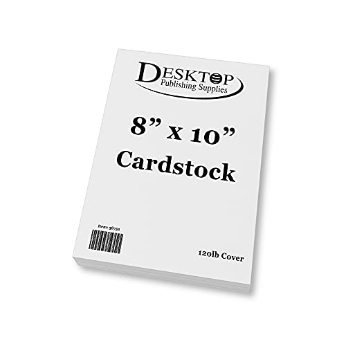 White 8" x 10" Cardstock - Blank SUPER Thick Paper - Heavy Weight 120lb Cover Card Stock for Inkjet & Laser Printer - 50 Sheets