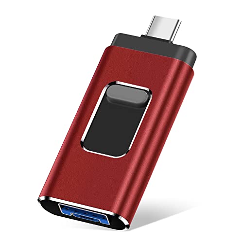 XINHUAYI 1000GB USB Thumb Drive for Phone, Dual USB3.1 to USB C Flash Drives 1TB, High-Speed Transfer Type c USB Drive for iPad Pro, Mac pro, Samsung Galaxy, PC.(RED 1TB)