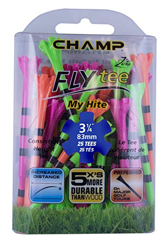 Champ 86513 Zarma Flytee My Hite 3-1/4" 25 Count Citrus Mix with Black Stripes Golf Tees