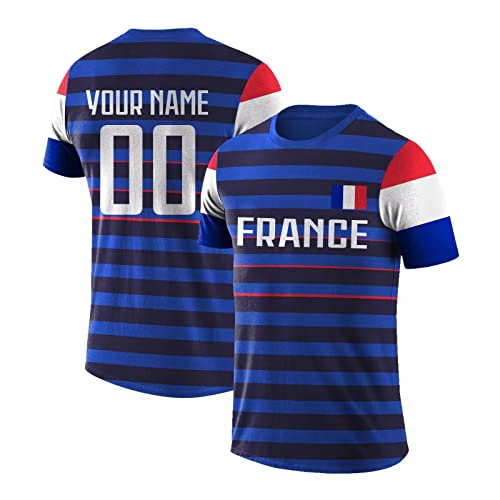 Custom France Soccer Shirt Personalized Shirts Add Your Name Number Sport Fans Gifts for Men Women Youth