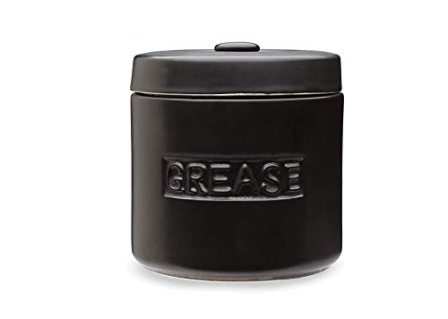 Fox Run Bacon Grease Container, 5 x 5.5 inches, Black