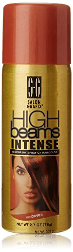 High Beams Intense Spray-On Hair Color -Copper - 2.7 Oz - Add Temporary Color Highlight to Your Hair Instantly - Great for Streaking, Tipping or Frosting - Washes out Easily