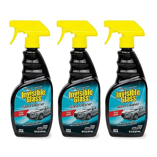 Invisible Glass 92163-3PK 16-Ounce Premium Glass Cleaner and Window Spray for Auto and Home Streak-Free Shine on Windows, Windshields, and Mirrors Residue and Ammonia Free and Tint Safe, Pack of 3