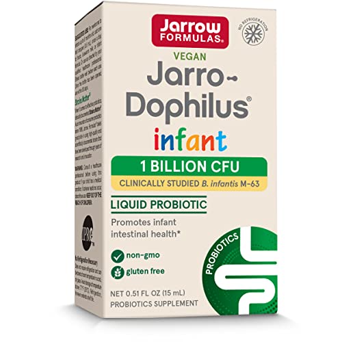 Jarrow Formulas Jarro-Dophilus Infant Probiotic Drops - 1 Billion CFU Per Serving - 0.51 fl oz (15 mL) - Liquid Supplement Promotes Infant Intestinal Health - Dairy Free