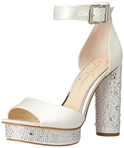 Jessica Simpson Women's Everyn Platform Sandal Heeled, White, 10