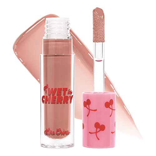 Lime Crime Wet Cherry Lip Gloss, Bitter Cherry (Soft Brown Nude) - Cherry Scented Lightweight, Plumping & Comfortable Ultra Glossy Sheen That Won't Stick - Won't Bleed or Crease - Vegan Makeup
