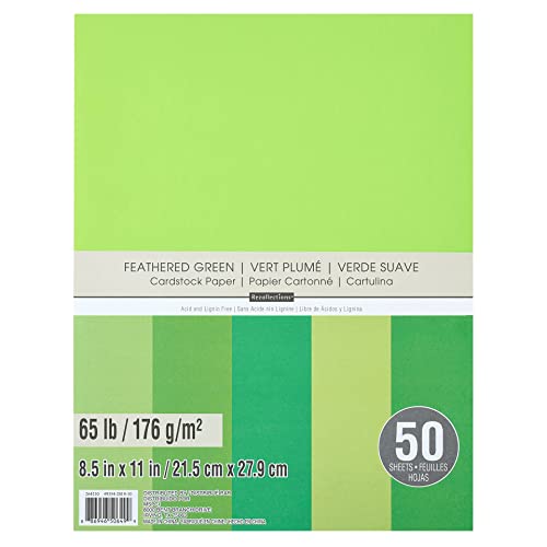 MICHAELS Feathered Greens 8.5”; x 11”; Cardstock Paper by Recollections®, 50 Sheets