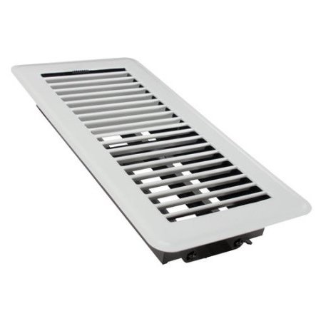 Rocky Mountain Goods Floor Register Vent - 4-Inch by 10-Inch - Easy Adjust air Supply Lever - Premium Finish - Heavy Duty to Allow Walk on use (White)