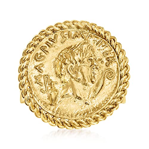 Ross-Simons Replica Coin Ring in 18kt Gold Over Sterling. Size 8